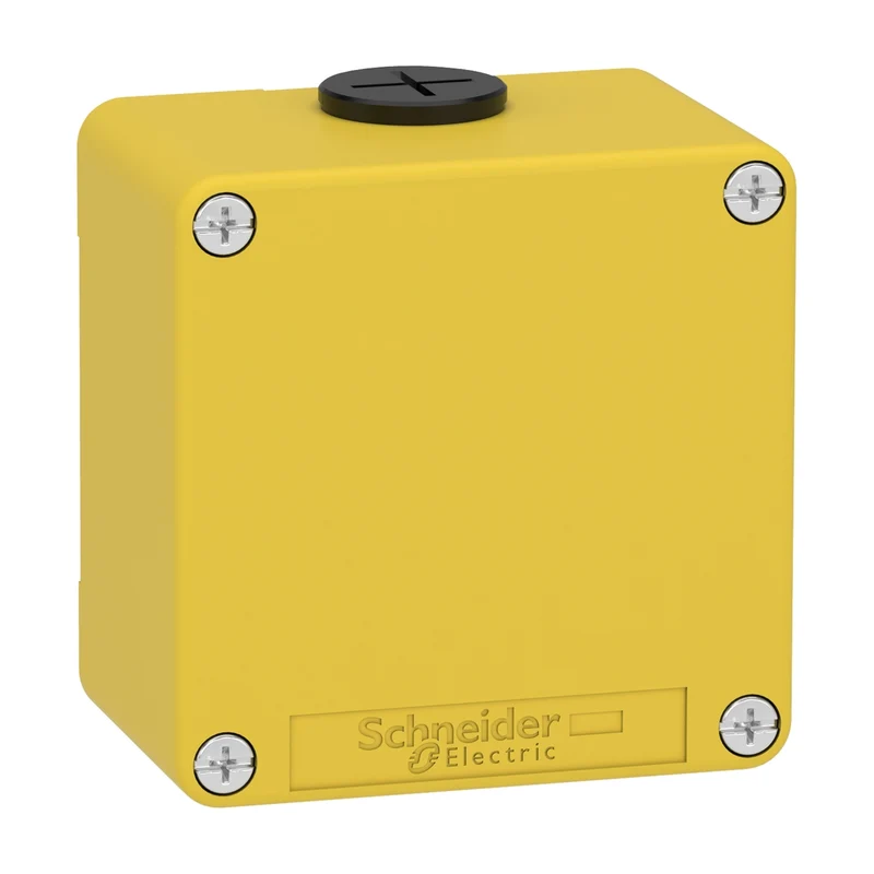 Empty Control Station, Harmony XAP, XB2 SL, Zinc Alloy, Yellow, M20, Undrilled, 80x80x51,5mm, UL CULus