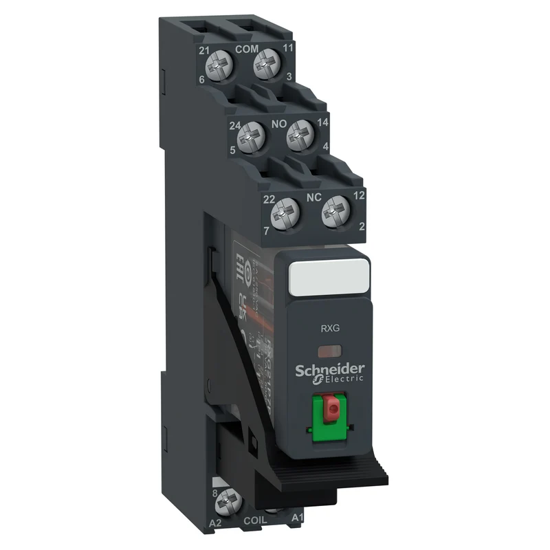 Interface Plug In Relay, Harmony Electromechanical Relays, 5A, 2CO, With LED, Pre Assembled, Lockable Test But To N, 230V AC