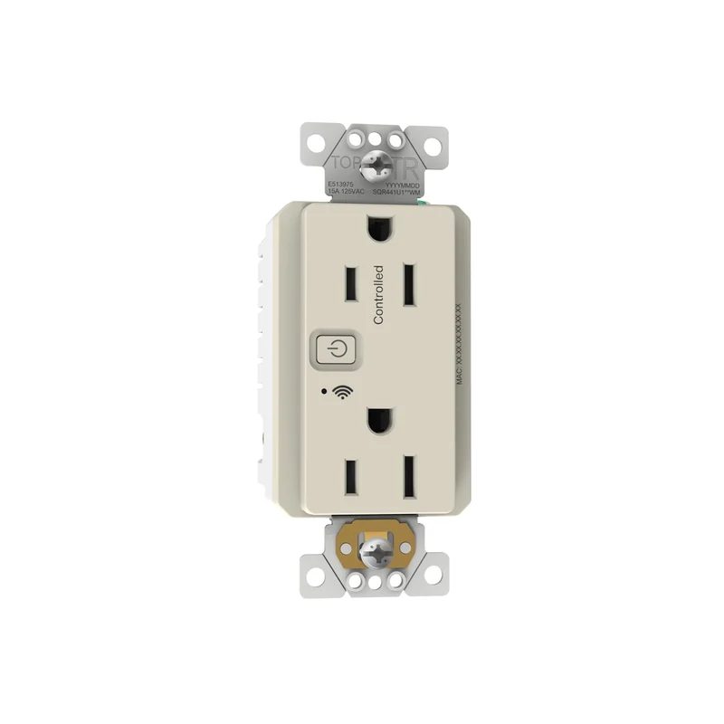 Receptacle, X Series, 15A, Decorator, WiFi, Matter, Light Almond