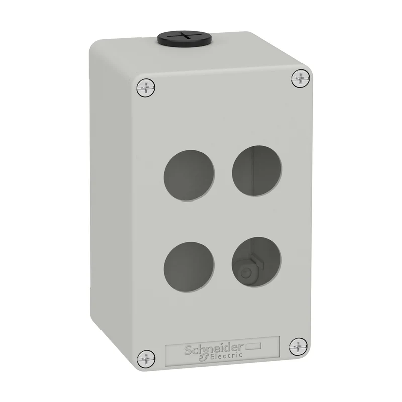 Die Cast Empty Control Station, Harmony XAP, XB2 SL, Zinc Alloy, Grey, M20, 4 Cut Outs 22mm, 80x130x77mm, UL CULus