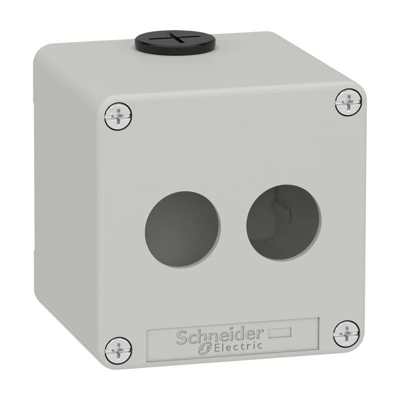 Die Cast Empty Control Station, Harmony XAP, XB2 SL, Zinc Alloy, Grey, M20, 2 Cut Outs 22mm, 80x80x77mm, UL CULus