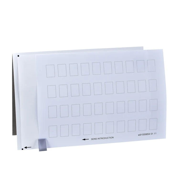 Sheet Of 40 Legends, Harmony XB4, Unmarked, 18 X 27mm For Legend Holder 30 X 50mm