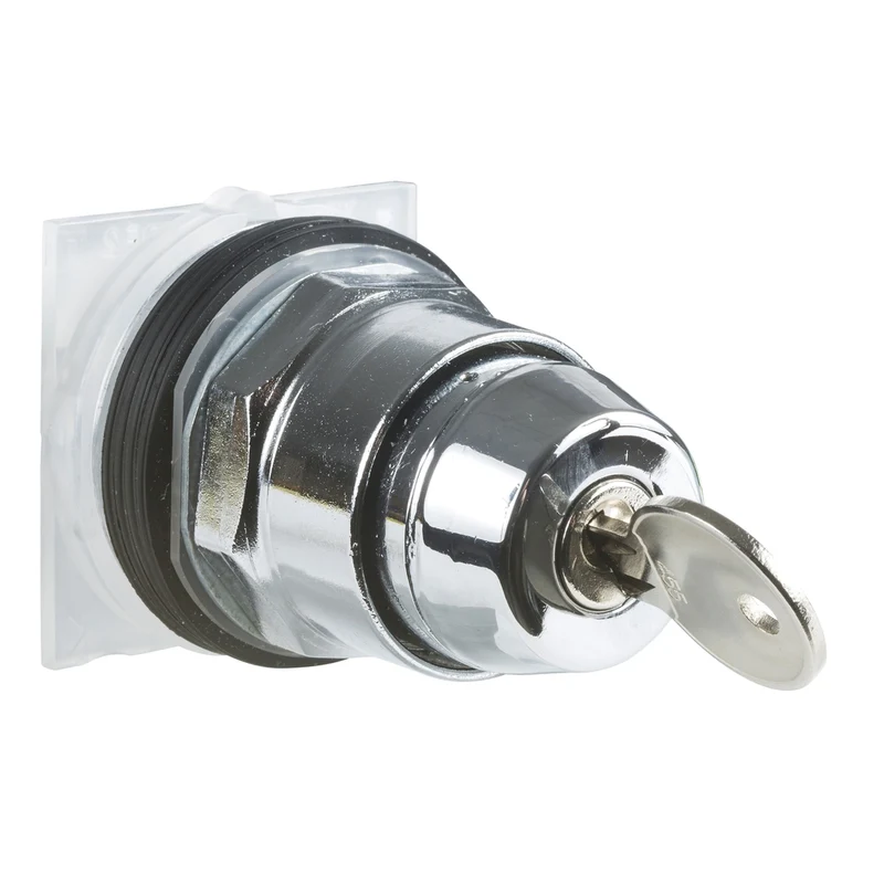 Key Selector Switch Head, Harmony 9001K, Metal, Key Switch, 30mm, Key 455, 2 Positions, Stay Put