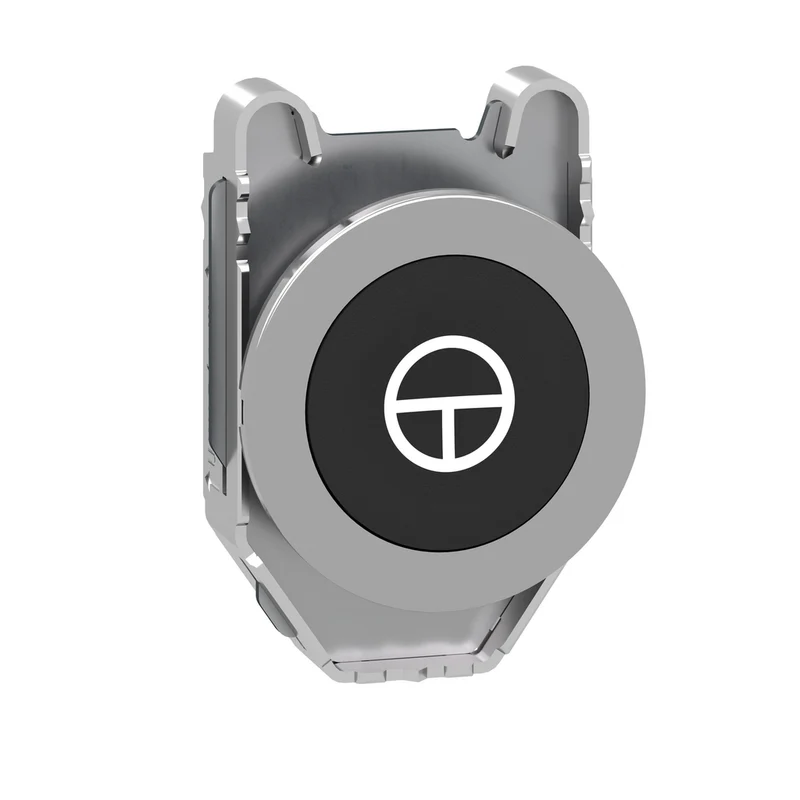 Head For Non Illuminated Push Button, Harmony XB4, Flush Mounted Black Flush Caps Pushbutton White Marked "T"