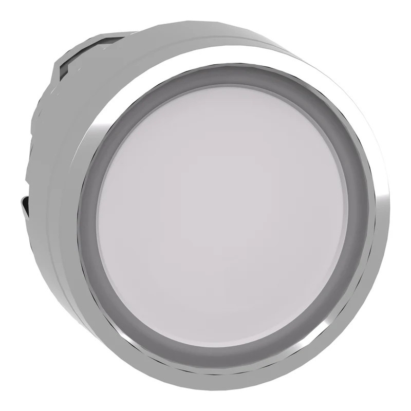Head For Illuminated Push Button, Harmony XB4, Metal, White Flush, 22mm, Universal LED, For Insertion Legend