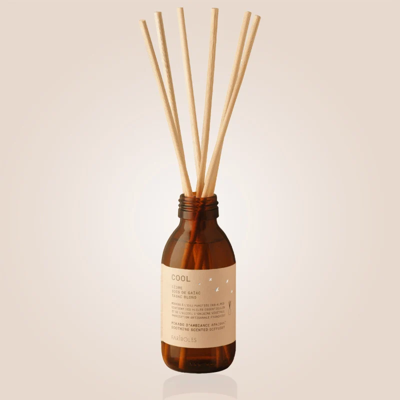 Diffuseur parfum d'ambiance avec mikados en bois - Fariboles