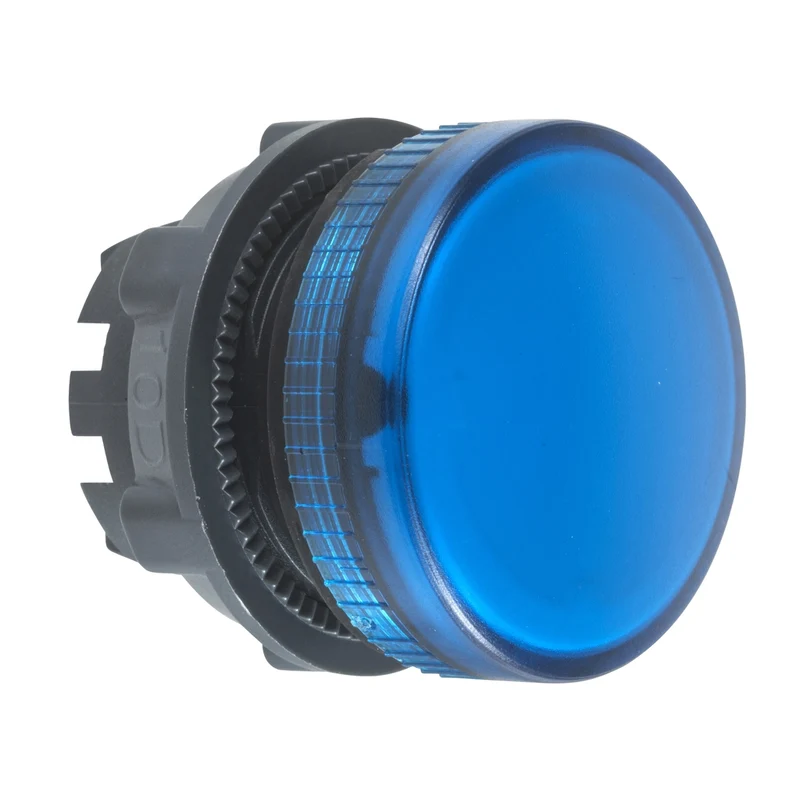 Head For Pilot Light, Harmony XB5, Plastic, Blue, 22mm, Plain Lens, BA9s Base Fitting