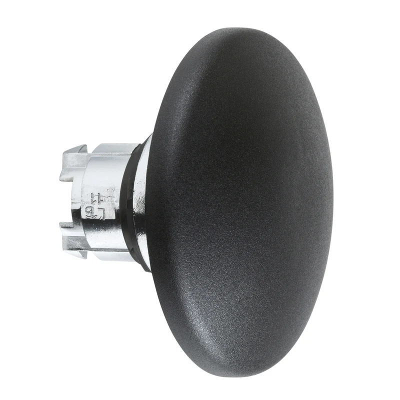 Head For Non Illuminated Pushbutton, Harmony XB4, Mushroom 60mm, Metal, Black, 22mm, Spring Return, Hemispherical