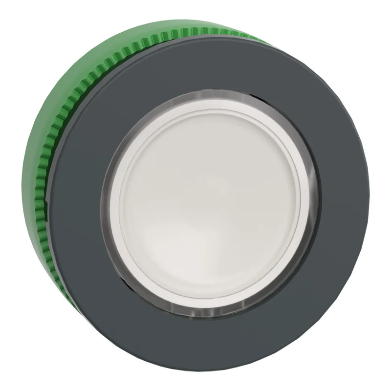 Head For Illuminated Push Button, Harmony XB5, White, 30mm, Universal LED, Plain Lens