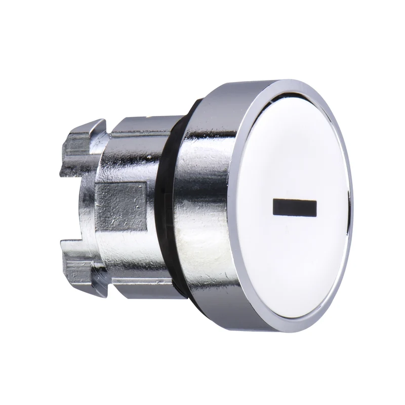 Head For Non Illuminated Push Button, Harmony XB4, Metal, White Flush, 22mm, Spring Return, Black Marked I