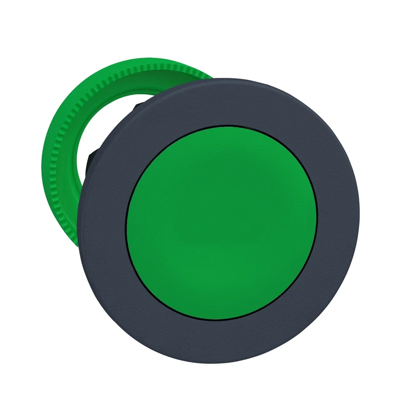 Head For Non Illuminated Push Button, Harmony XB5, Flush Mounted Green Flush Caps Pushbutton Push