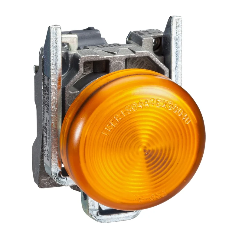 Pilot Light, Harmony XB4, Metal, Orange, 22mm, Plain Lens With BA9s Bulb, Lt 250V