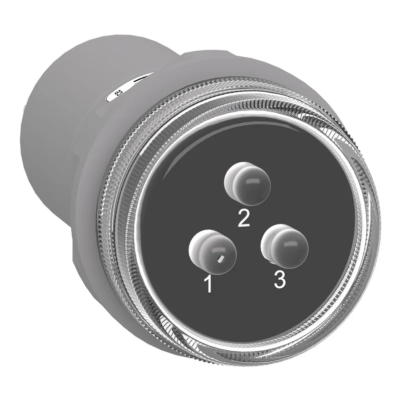 Monolithic Pilot Light, Harmony XB5, 3 Phases Voltage, Indicator With 3 LED, White, 400V AC