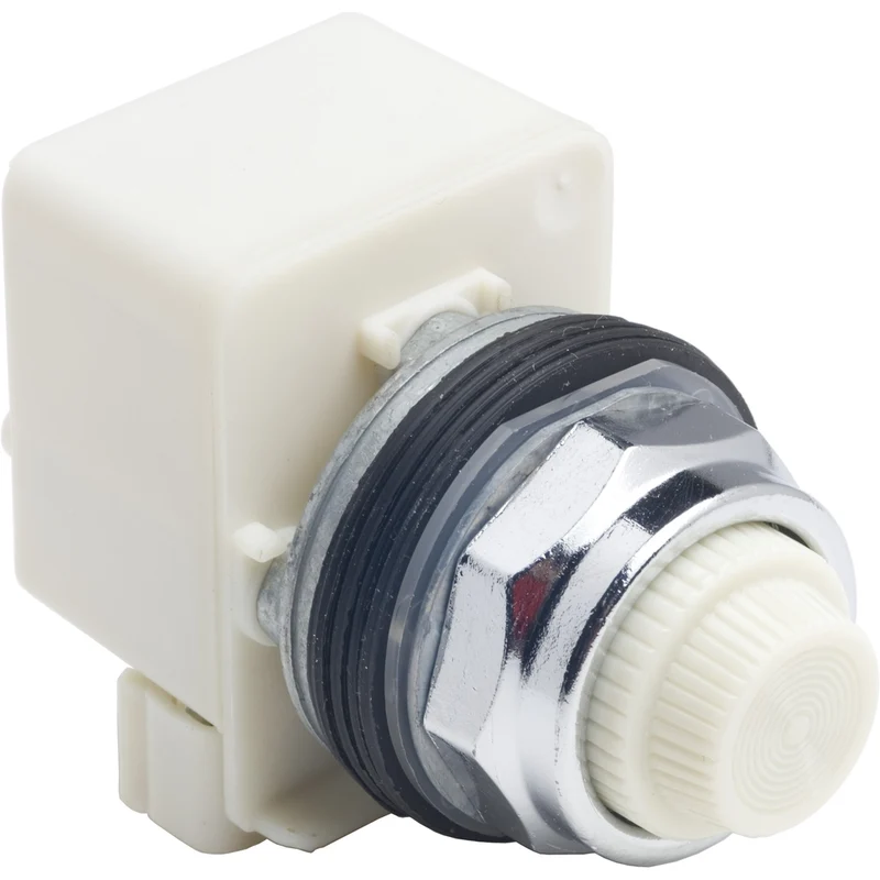 Pilot Light, Harmony 9001K, Metal, Polycarbonate, Fresnel, White, 30mm, LED White, 120V