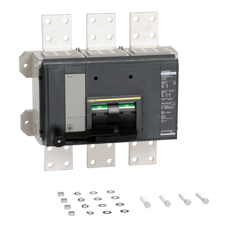 Circuit Breaker, PowerPacT R, 1600A, 3 Pole, 600VAC, 25kA, Busbar, ET 1.0I, 80%