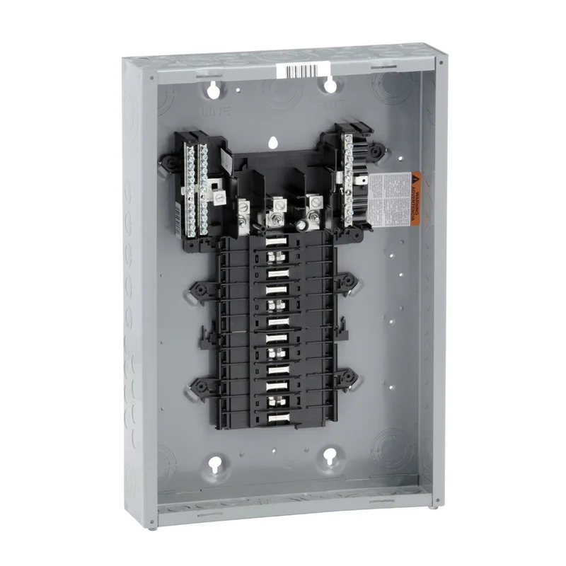 Load Center, QO, 3 Phase, 24 Spaces, 24 Circuits, 125A Fixed Main Lugs, NEMA1, Gnd Bar