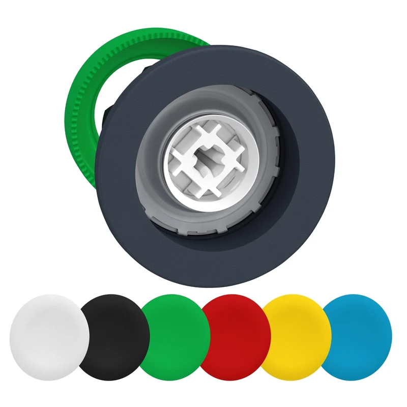 Flush Mounted Push Button Head, Harmony XB5, Plastic, With Set Of 6 Colours Caps, 30mm, Spring Return, Unmarked