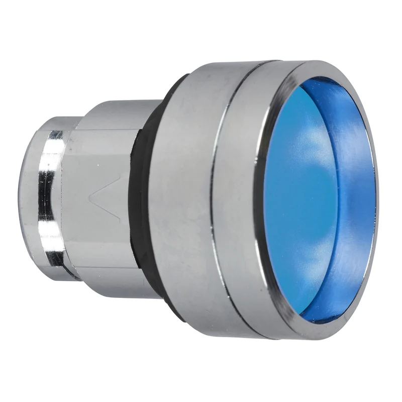 Head For Illuminated Push Button, Harmony XB4, Metal, Blue Recessed, 22mm, Spring Return, High Guard, Unmarked