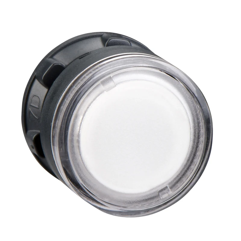 Head For Illuminated Push Button, Harmony XB5, Clear Flush, 22mm, BA9s Bulb, Spring Return, Unmarked