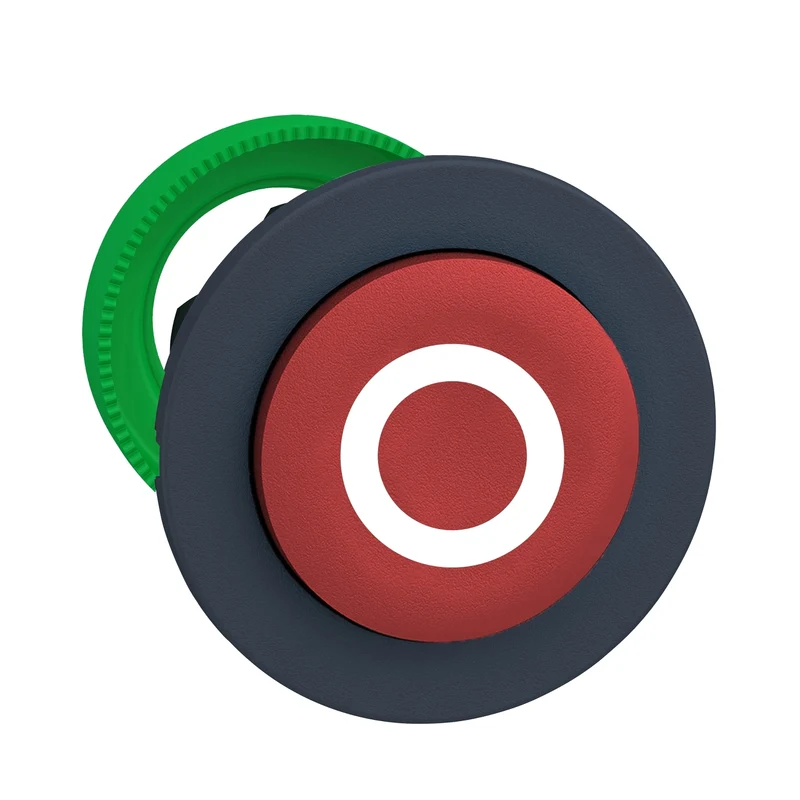 Flush Mounted Push Button Head, Harmony XB5, Plastic, Red, 30mm, Spring Return, Marked O