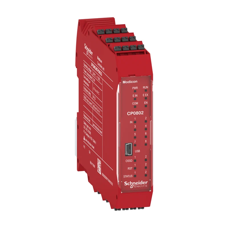 Safety Controller, Modicon MCM, 8 Inputs 2 Outputs, Monitors Expansion Modules, Spring