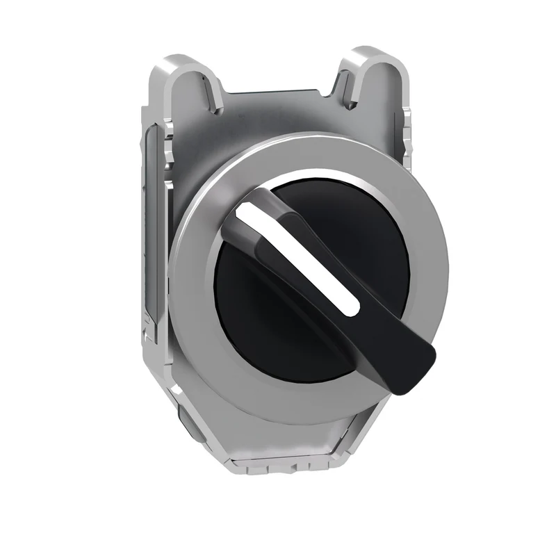 Flush Mounted Selector Switch Head, Harmony XB4, Metal, Black, 30mm, 2 Positions, Stay Put