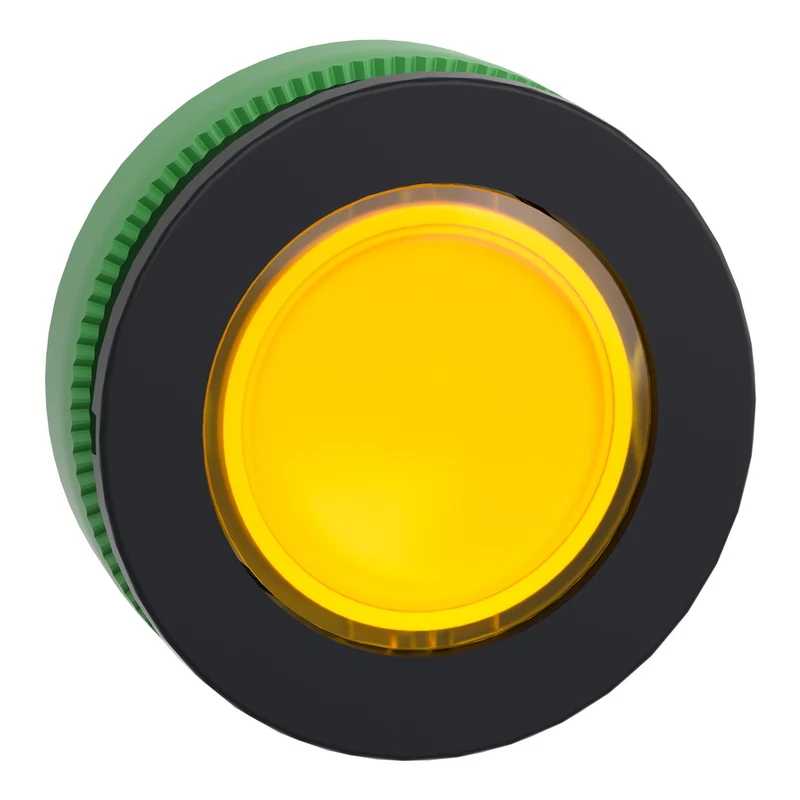 Head For Pilot Light, Harmony XB5, Yellow, 30mm, Universal LED, Plain Lens