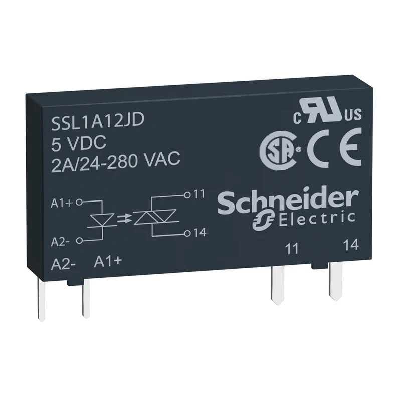 Plug In Relay, Harmony Solid State Slim Relays, 2A, Random Switching, Input 15 To 30V DC, Output 24 To 280V AC