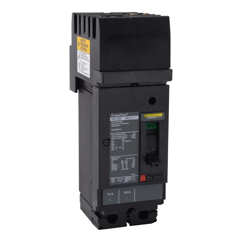 Circuit Breaker, PowerPacT H, 80A, 2 Pole, 600VAC, 18kA, I-Line, Thermal Magnetic, 80%, AC