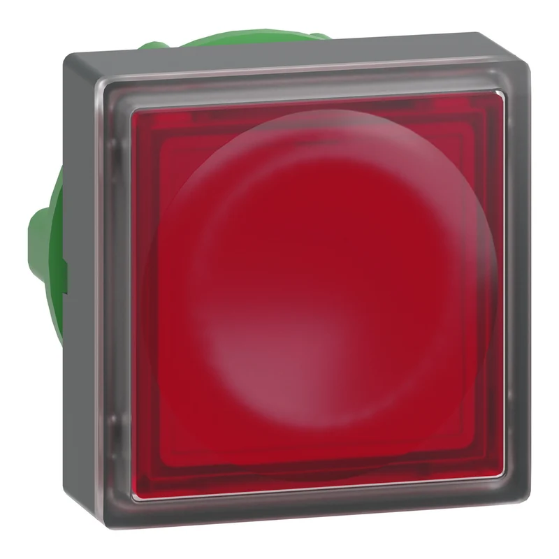 Head For Illuminated Push Button, Harmony XB5, Red Square Square Flush 22mm, Universal LED, For Insertion Of Legend