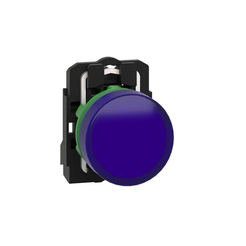 Pilot Light, Harmony XB5, Grey Plastic, Blue, 22mm, Universal LED, Plain Lens, 230...240V AC