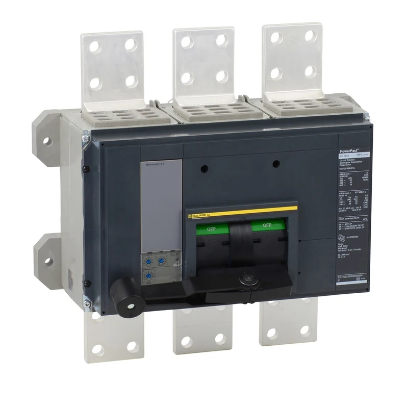 Circuit Breaker, PowerPacT R, 2000A, 3 Pole, 600VAC, 25kA, Busbar, Micrologic 5.0, 80%