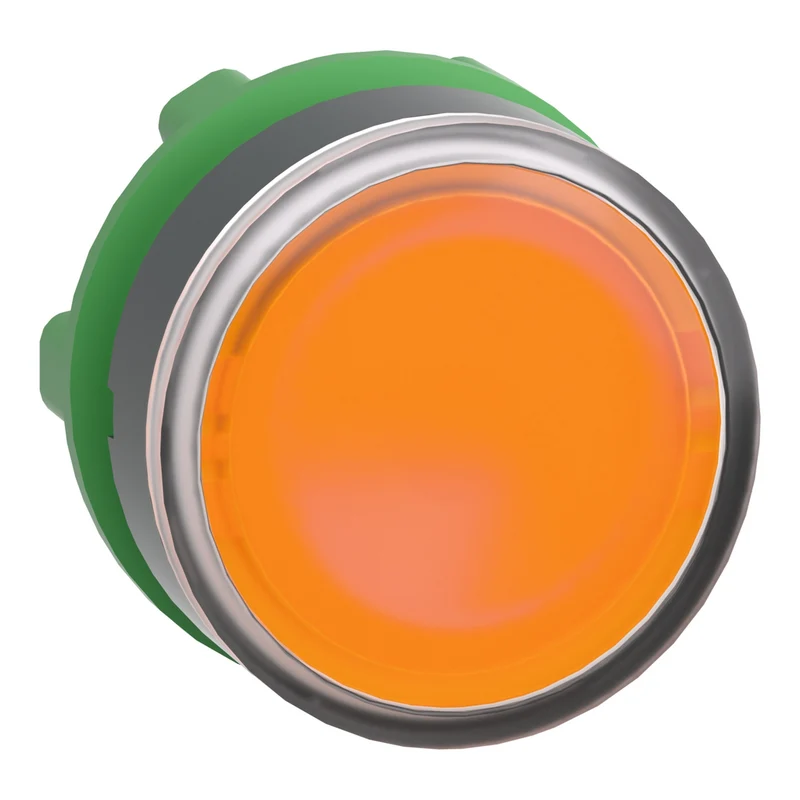 Head For Illuminated Push Button, Harmony XB5, Harmony XALF, Plastic, Orange Flush, 22mm, Universal LED,