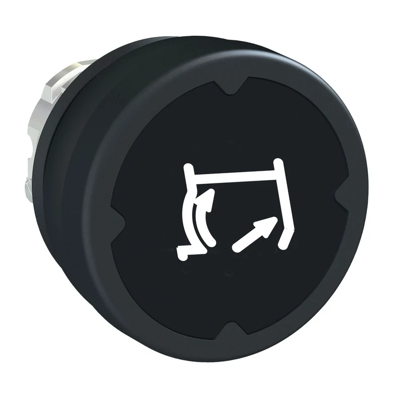 Head For Push Button, Harmony XB4, Pushbutton Harsh Environment, Black, With Marking Legend Rotated 90°