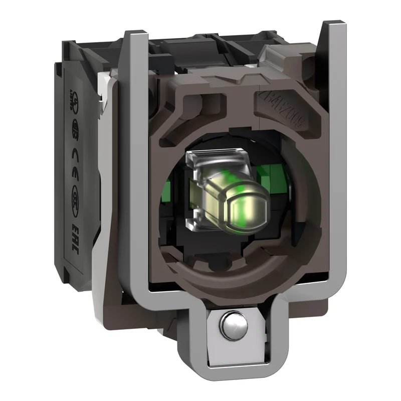 Complete Body Contact Assembly And Light Block, Harmony XB4, With Body Fixing Collar, Universal LED, 230...240V, 2NO