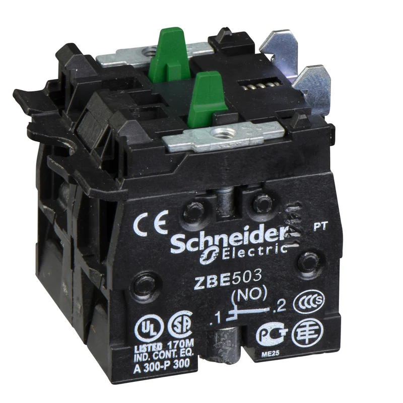 High Power Switching Contact Block, Harmony XB4, Silver Alloy, Screw Clamp Terminal, 2NO