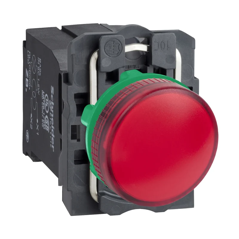 Pilot Light, Harmony XB5, Red Incandescent, Plastic, 22mm, Plain Lens, BA9s Bulb, 220...240V