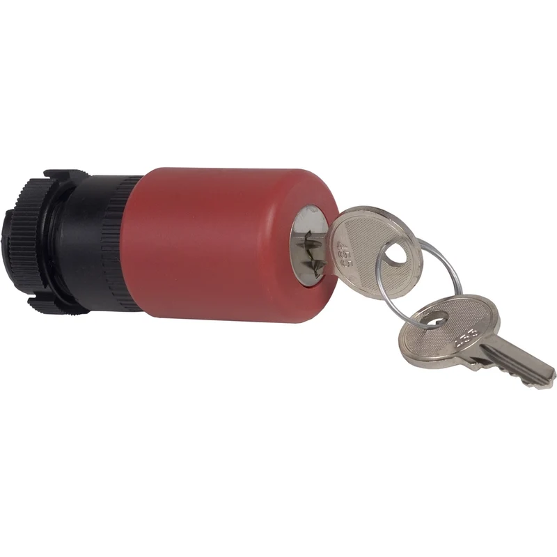 Head For Emergency Switching Off Push Button, Harmony XAC, Red Mushroom 30mm, Trigger/Latching Key Release, Unmarked