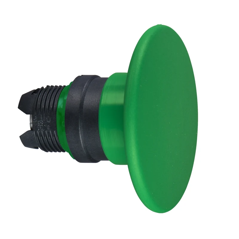 Head For Non Illuminated Push Button, Harmony XB5, Green Mushroom 60mm, 22mm, Spring Return, Unmarked