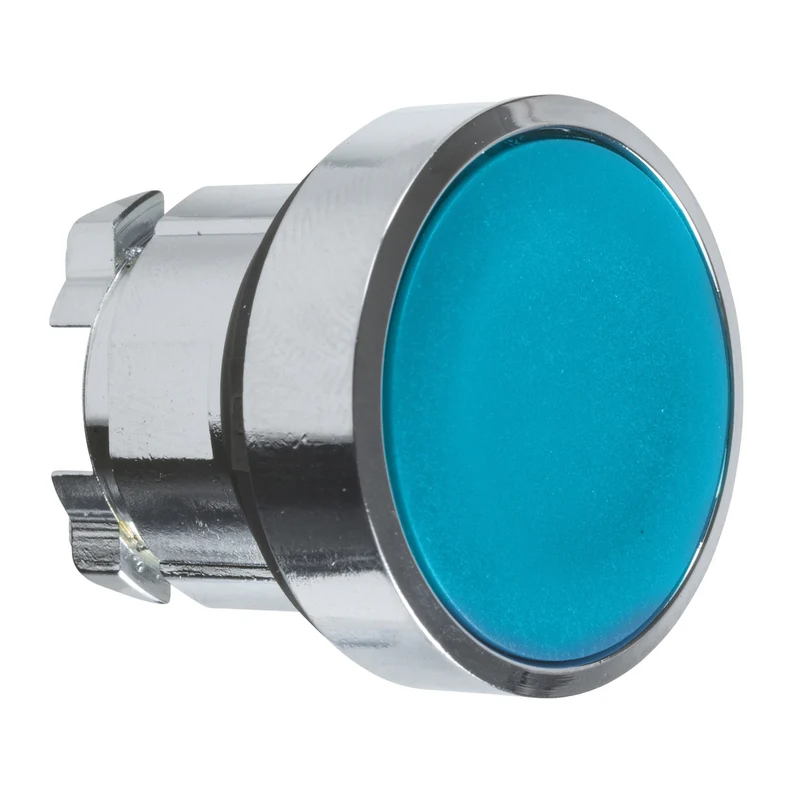 Head For Illuminated Push Button, Harmony XB4, Metal, Blue Flush, 22mm, Push-Push, Unmarked