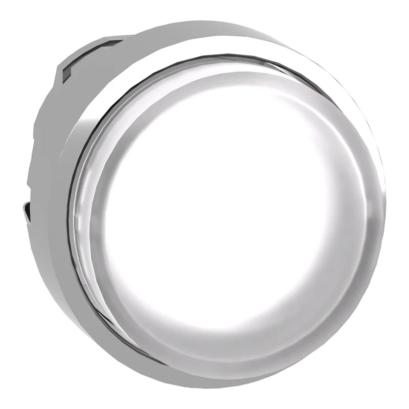 Head For Illuminated Push Button, Harmony XB4, Metal, White Projecting, 22mm, Push Push, Universal LED, Unmarked
