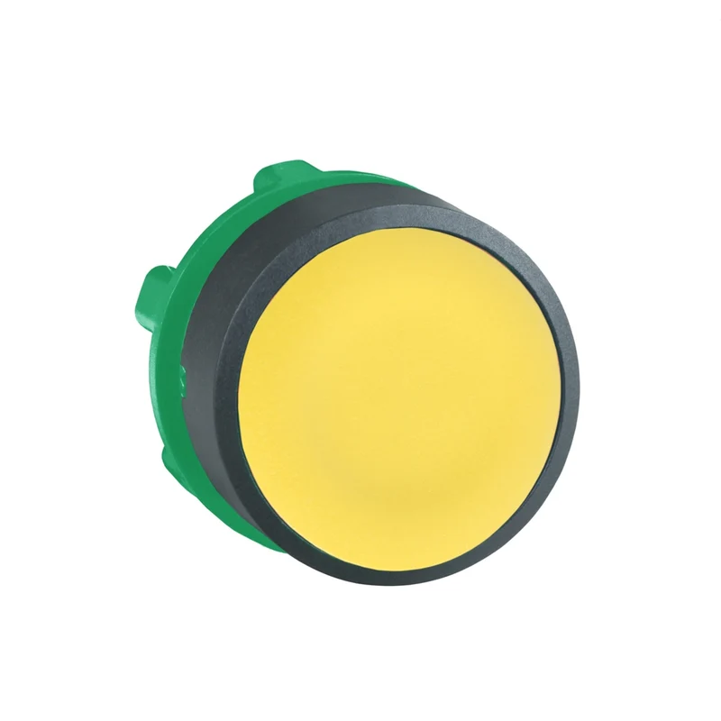 Head For Non Illuminated Push Button, Harmony XB5, Yellow Flush, 22mm, Push-Push, Unmarked