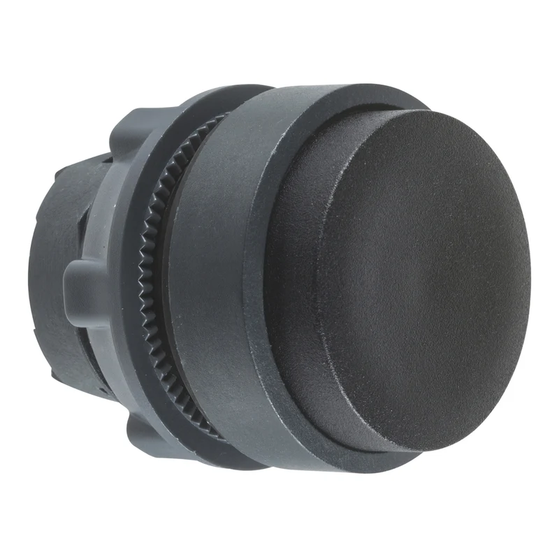 Head For Non Illuminated Push Button, Harmony XB5, Black Projecting, 22mm, Push-Push, Unmarked