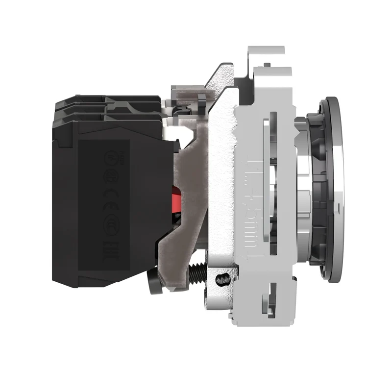 Illuminated Push Button, Harmony XB4, Metal, Blue Flush Mounted, 30mm, Universal LED, Plain Lens, 1NO + 1NC, 120V AC