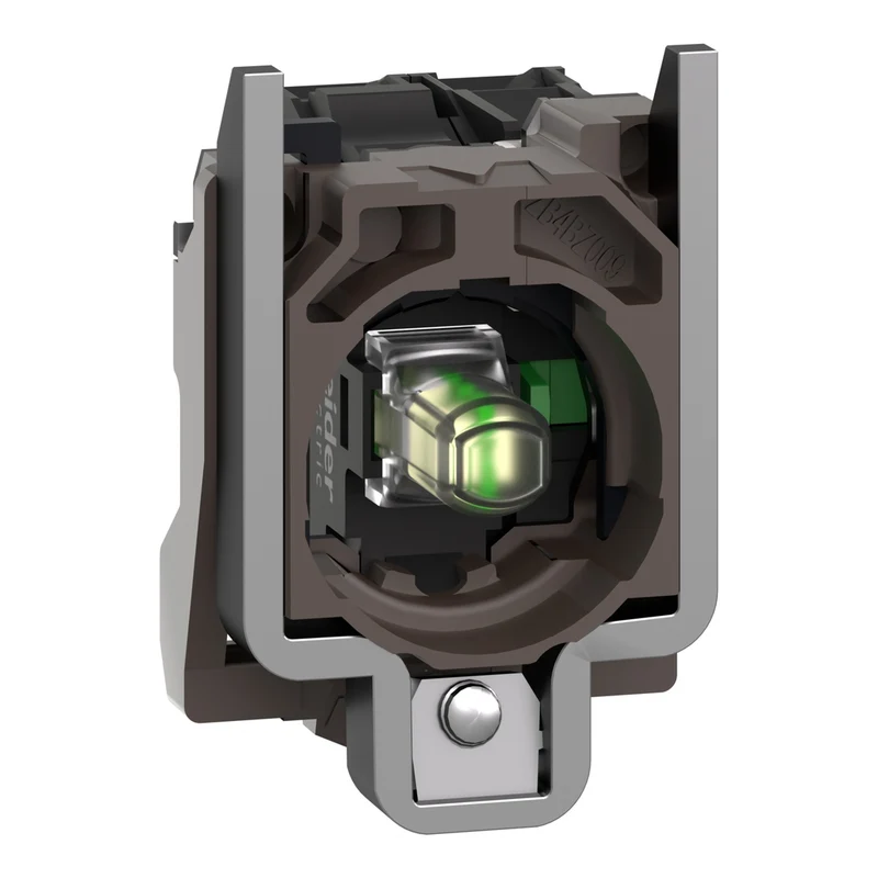 Complete Body Contact Assembly And Light Block, Harmony XB4, Metal, Universal LED, Body Fixing Collar, 1NO, 230...240V AC