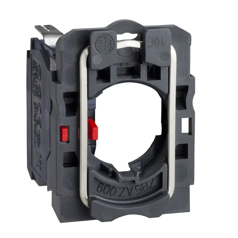 Harmony Complete Body/Contact, Body For Push Buttons Or Selector Switches, XB6, Single Contact Block With Body/Fixing Collar 1NC Faston Connector