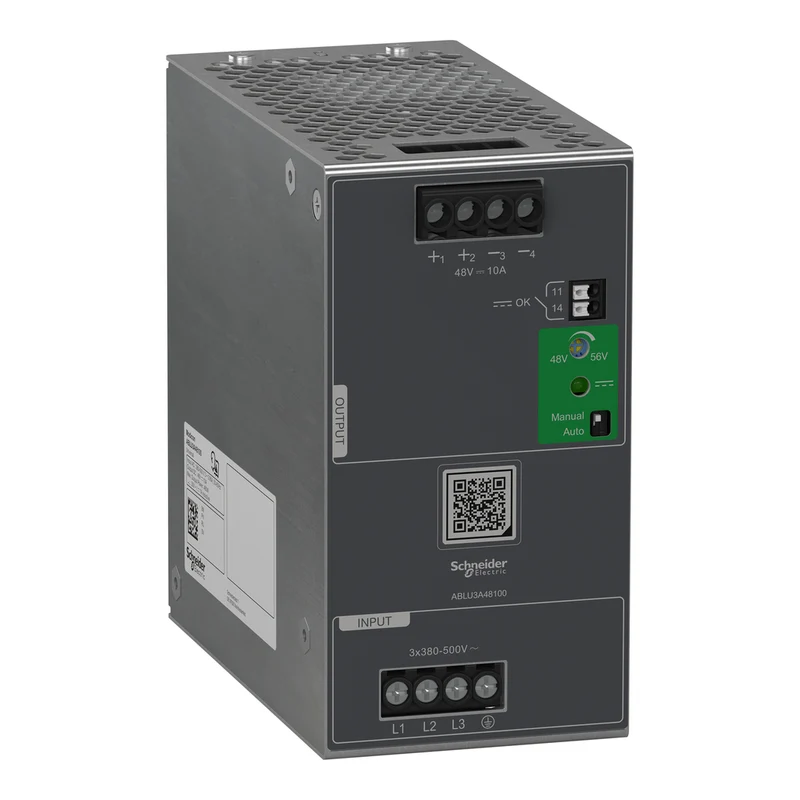 Regulated Power Supply, 380...500V AC, 48V, 10A, 3 Phases, Universal