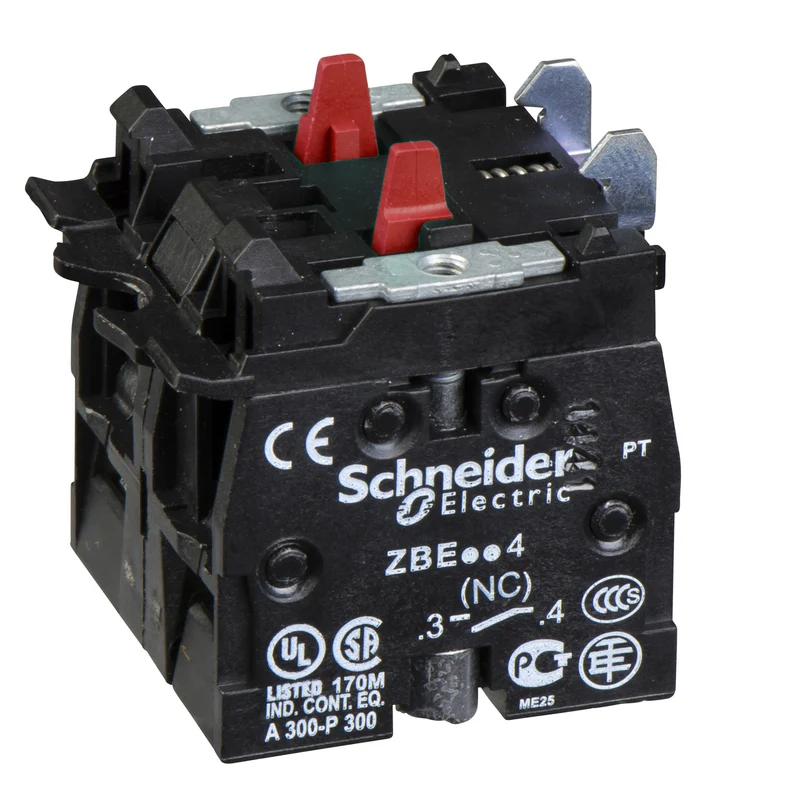 High Power Switching Contact Block, Harmony XB4, Silver Alloy, Screw Clamp Terminal, 2NC