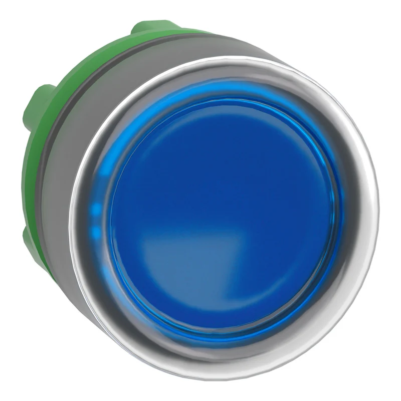 Head For Illuminated Push Button, Harmony XB5, Blue Flush, 22mm, Universal LED, Spring Return, Unmarked