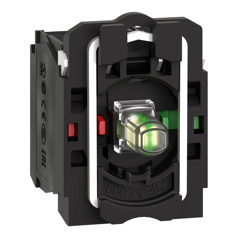 Complete Body Contact Assembly And Light Block, Harmony XB5, XB4, With Body Fixing Collar, Universal LED, 230...240V, 1NO + 1NC